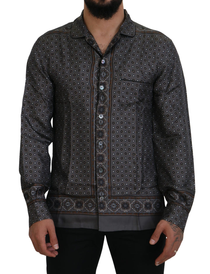 Elegant silk satin baroque shirt