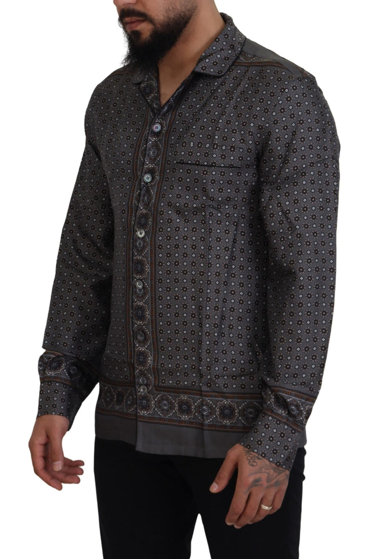 Elegant silk satin baroque shirt