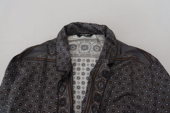 Elegant silk satin baroque shirt