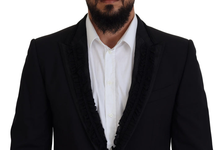 Dolce & Gabbana Eleganter schwarzer Abendblazer mit Seidenfutter