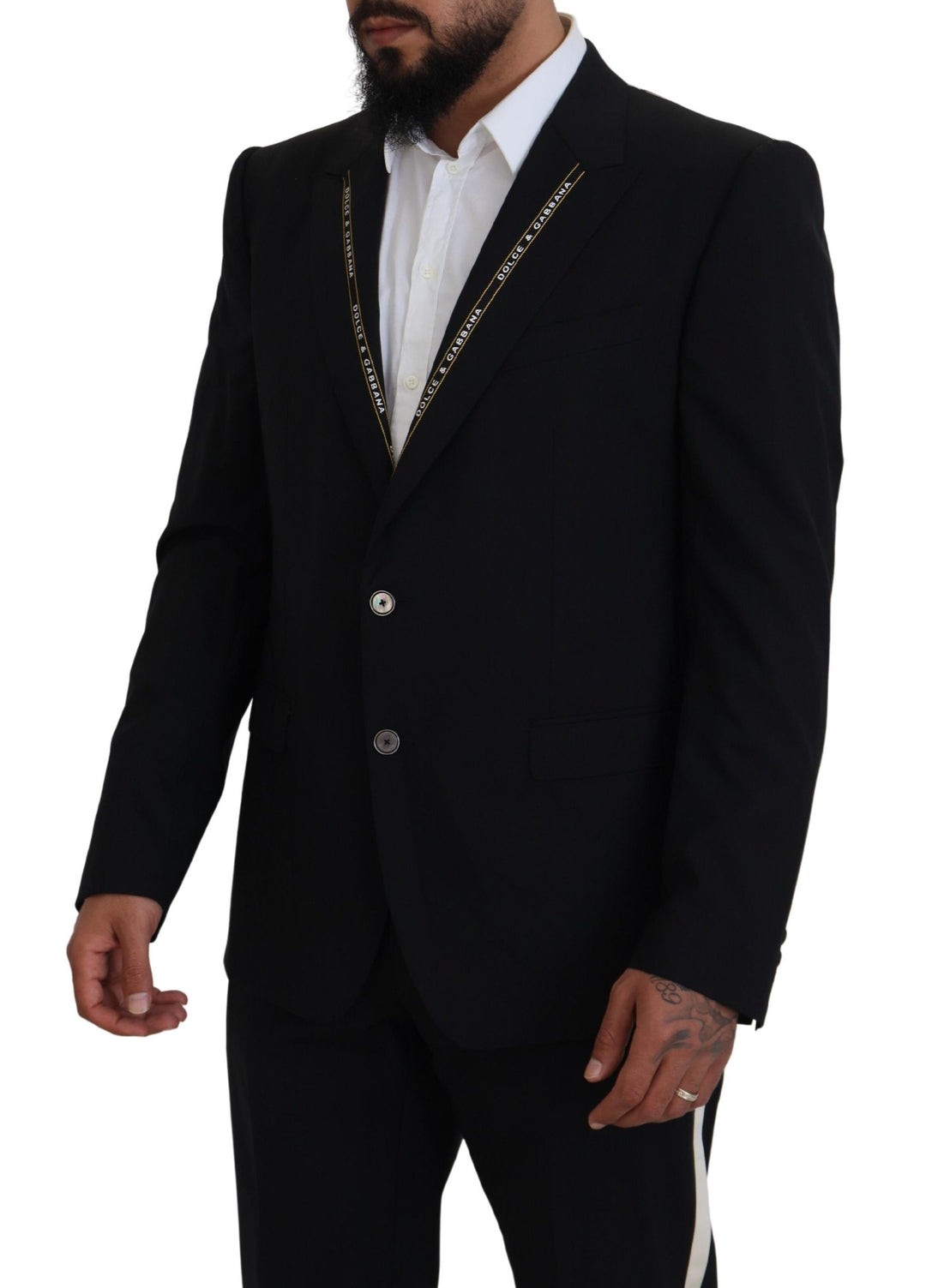 Black single-breasted Sicilian-style blazer
