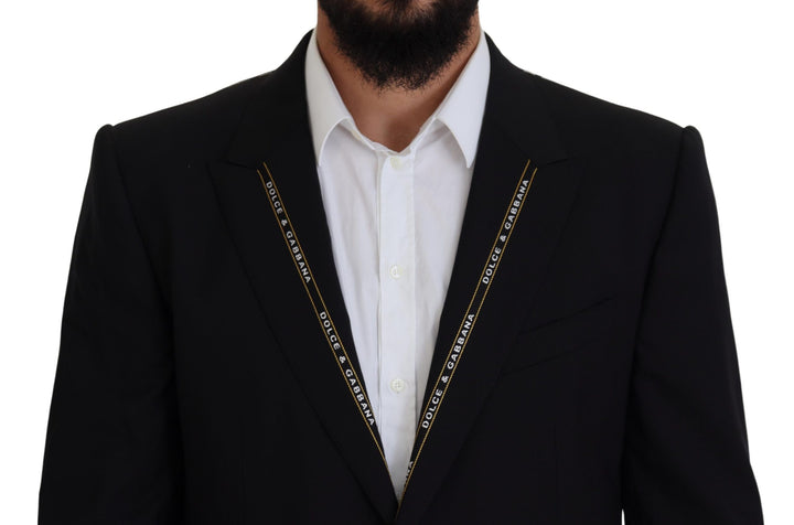 Black single-breasted Sicilian-style blazer