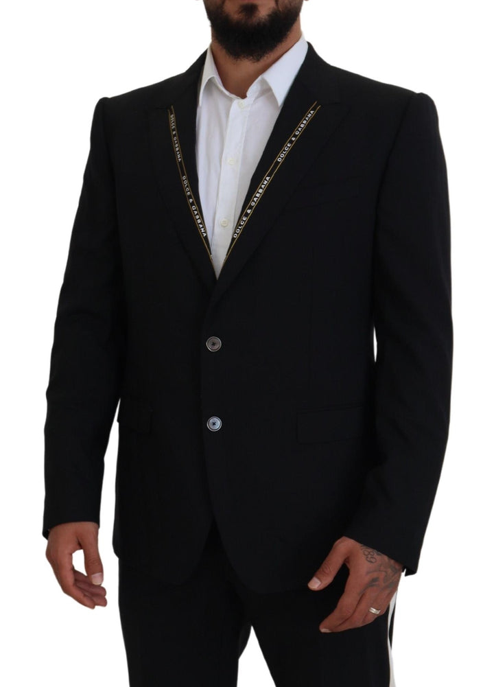 Black single-breasted Sicilian-style blazer