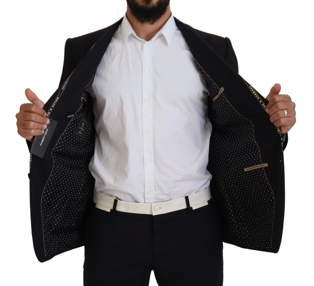 Black single-breasted Sicilian-style blazer