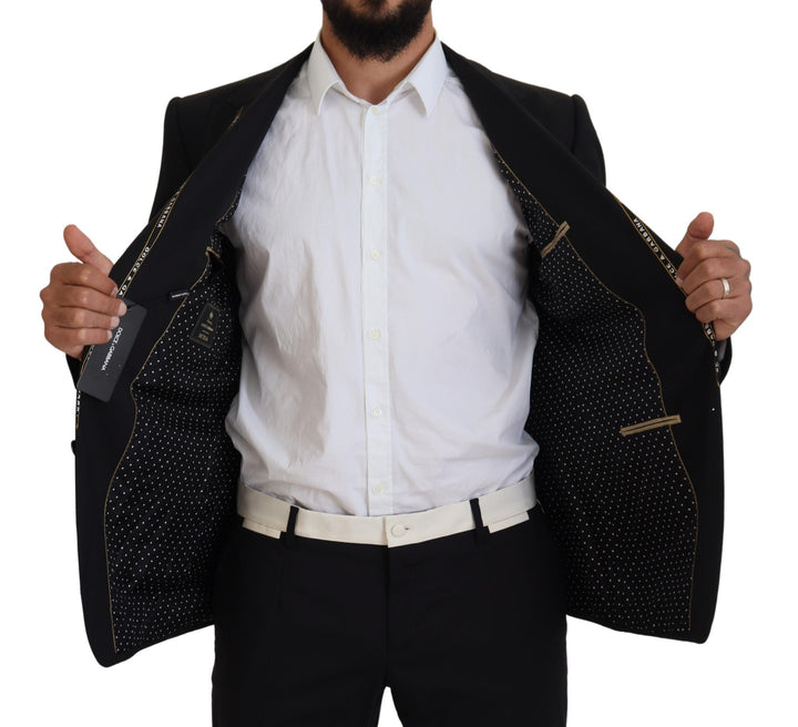 Black single-breasted Sicilian-style blazer