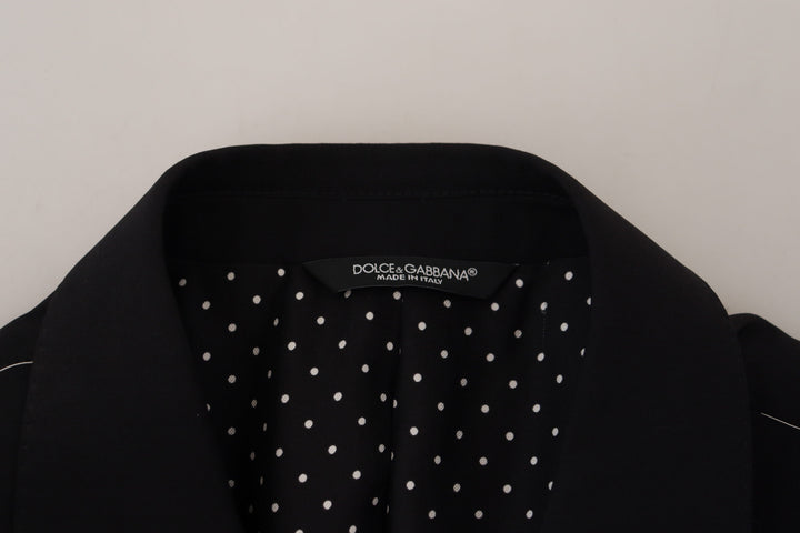 Black single-breasted Sicilian-style blazer