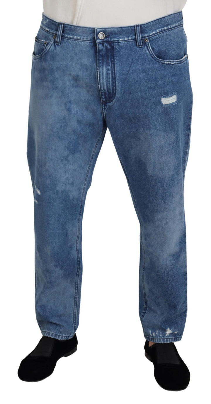 Blau gewaschene Baumwolle Casual Denim Jeans