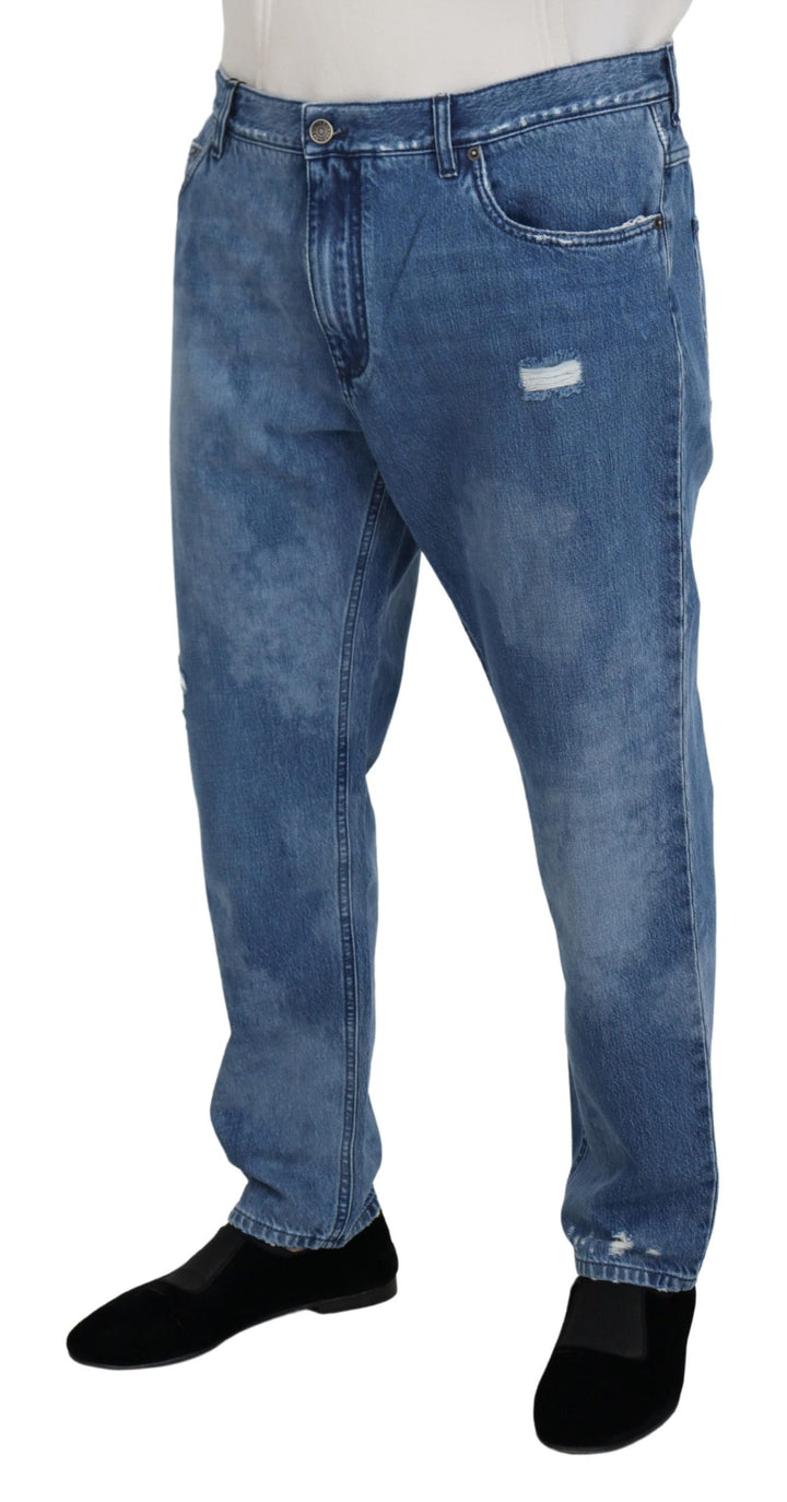 Blau gewaschene Baumwolle Casual Denim Jeans