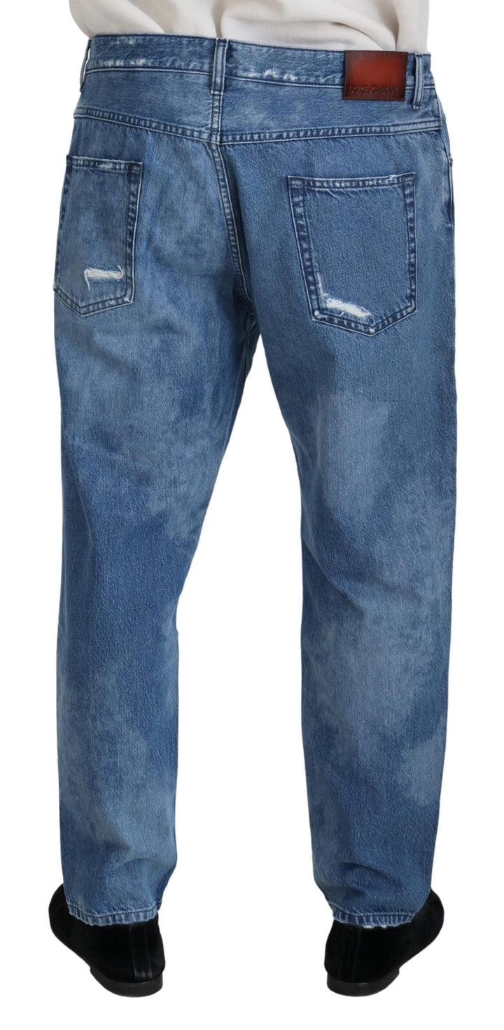 Blau gewaschene Baumwolle Casual Denim Jeans