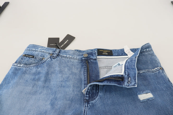 Blau gewaschene Baumwolle Casual Denim Jeans