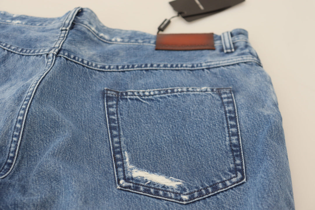Blau gewaschene Baumwolle Casual Denim Jeans