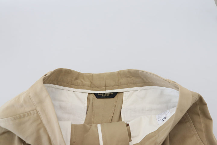 Elegant beige designer shorts made of cotton blend
