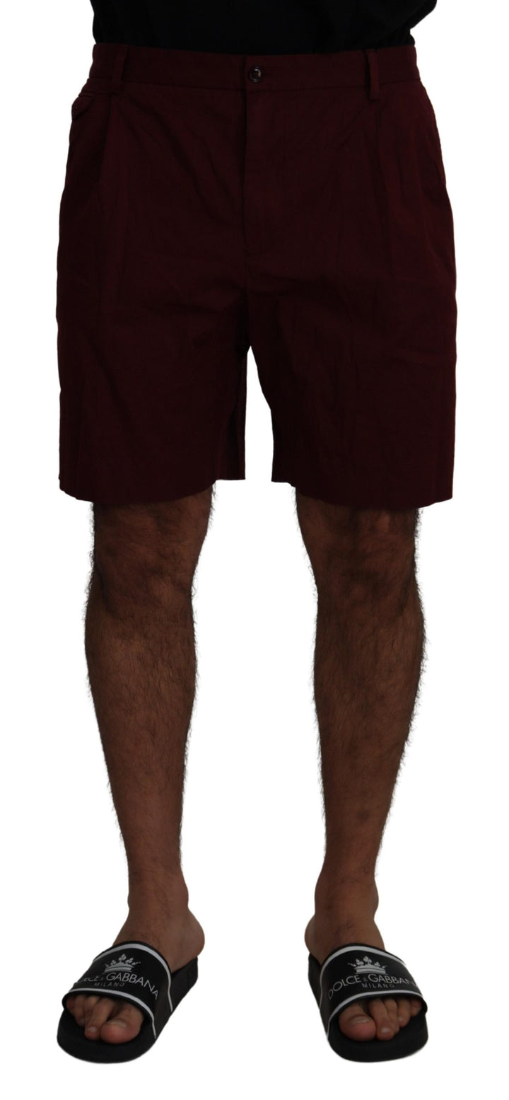 Elegant chestnut brown cotton blend shorts