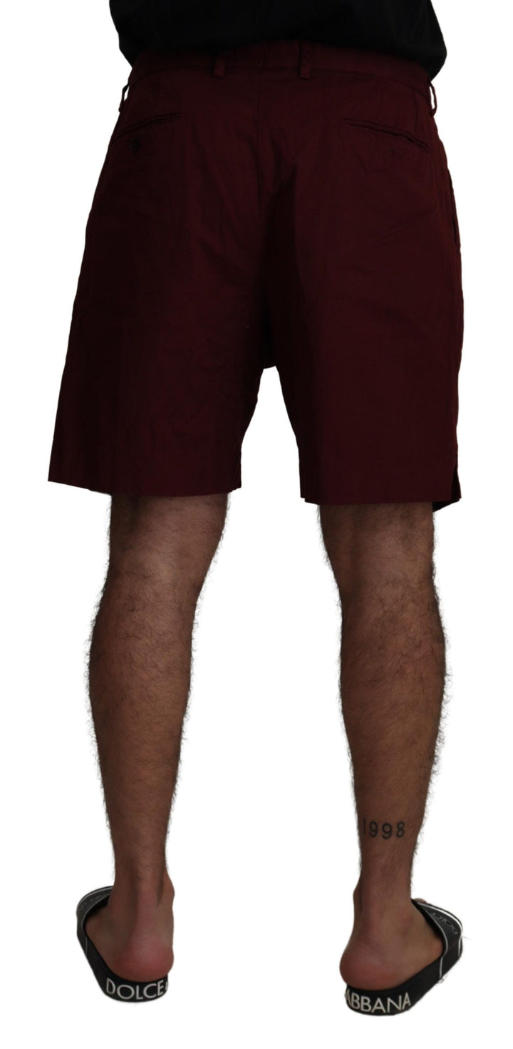 Elegant chestnut brown cotton blend shorts