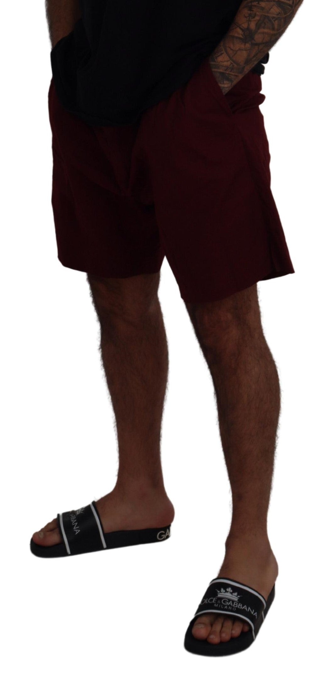 Elegant chestnut brown cotton blend shorts
