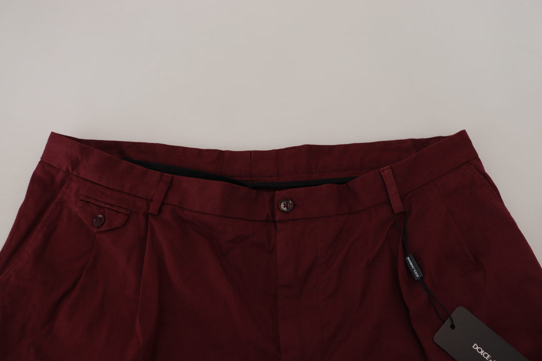 Elegant chestnut brown cotton blend shorts