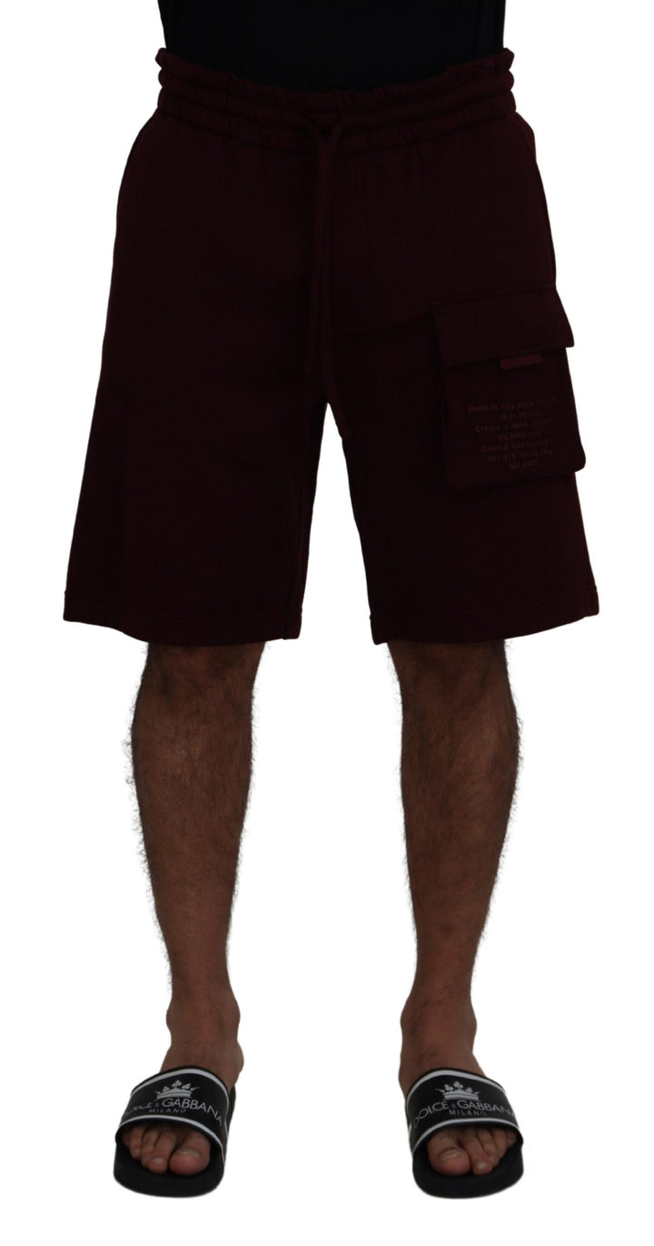Elegant maroon tailored shorts