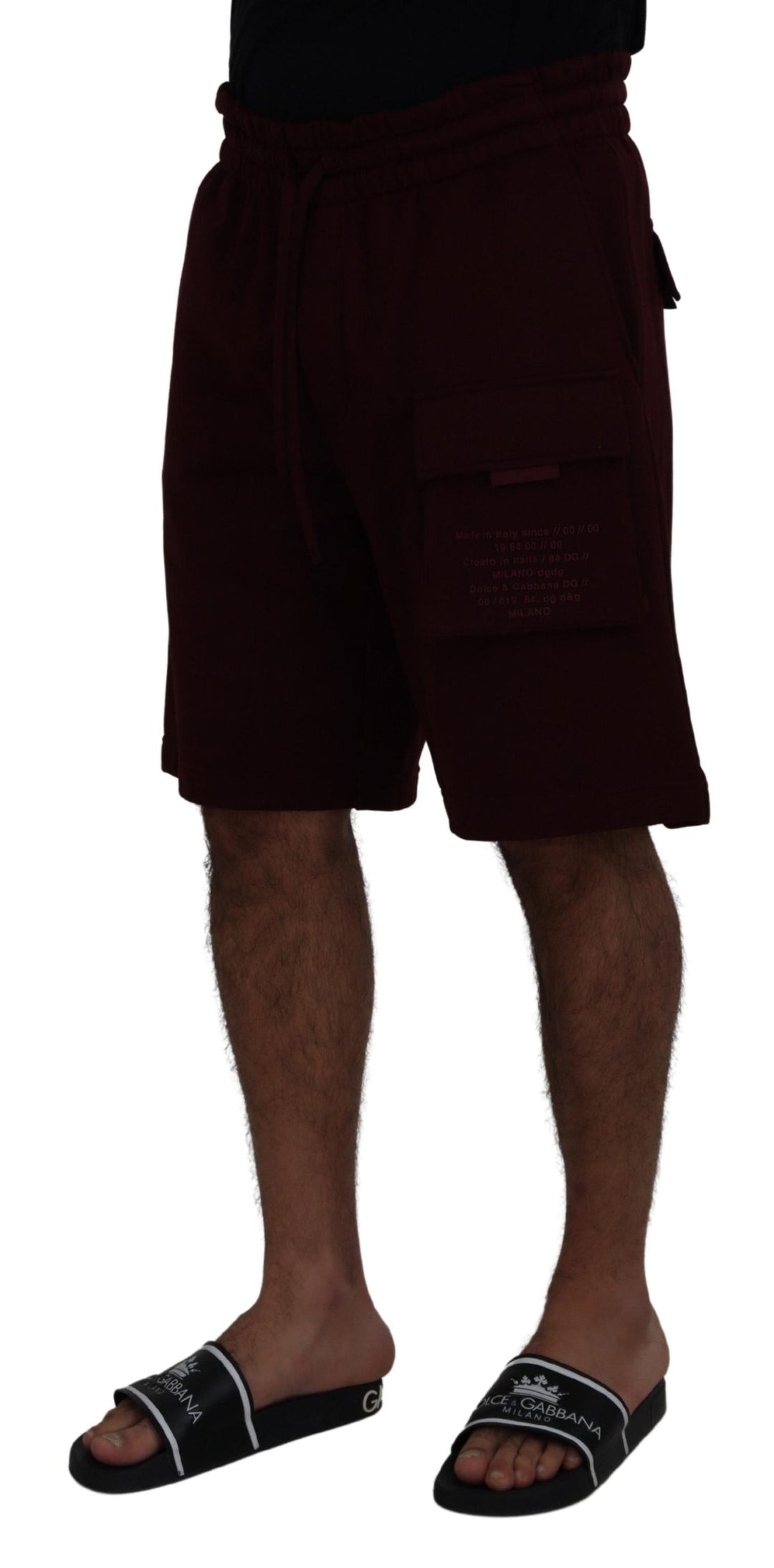 Elegant maroon tailored shorts