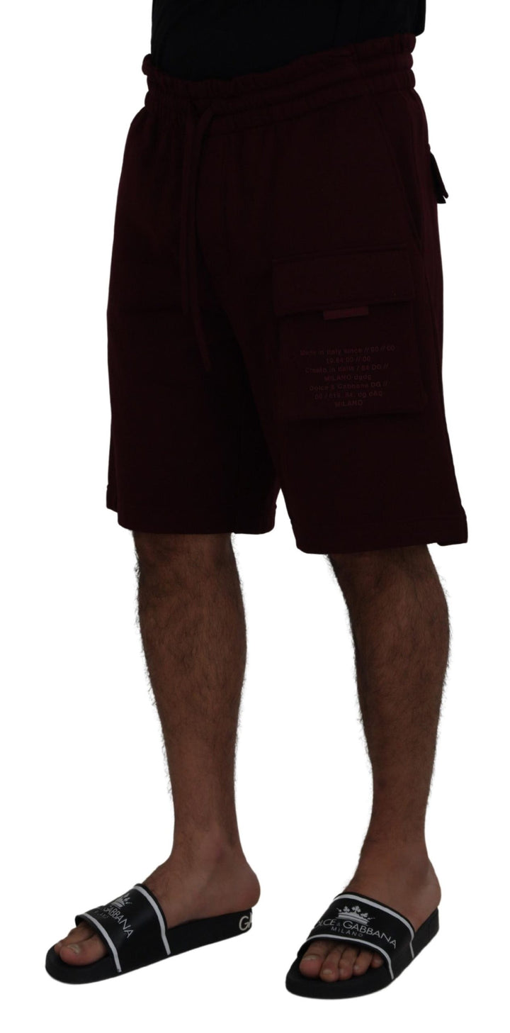 Elegant maroon tailored shorts