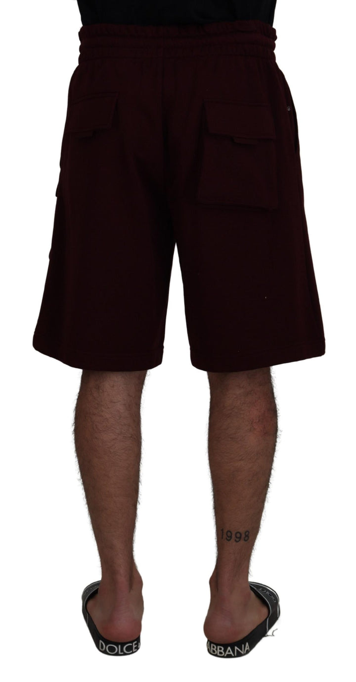 Elegant maroon tailored shorts