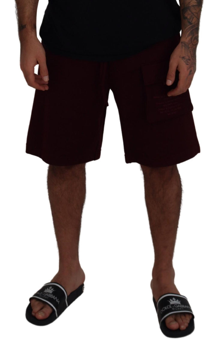Elegant maroon tailored shorts