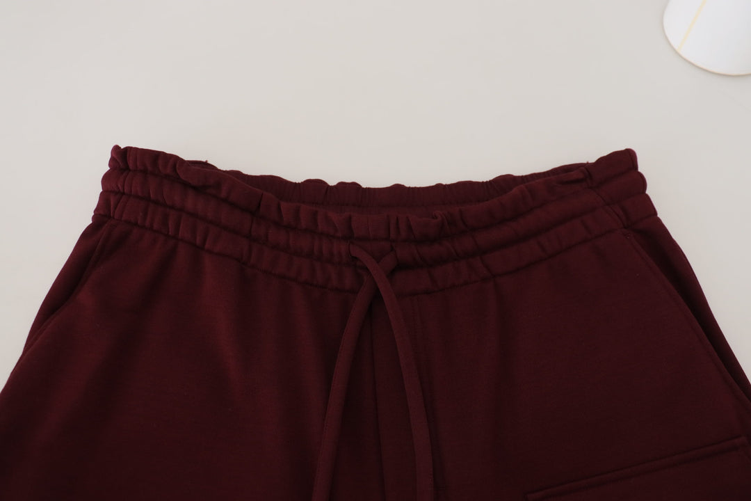 Elegant maroon tailored shorts