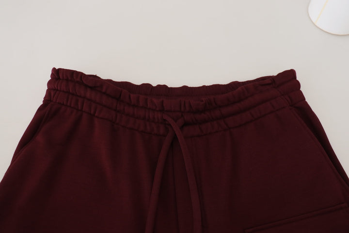 Elegant maroon tailored shorts