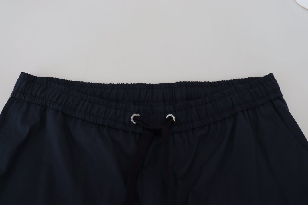 Elegant blue cotton blend shorts