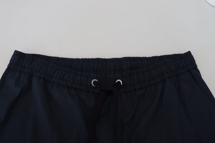 Elegant blue cotton blend shorts