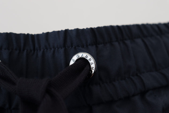 Elegant blue cotton blend shorts