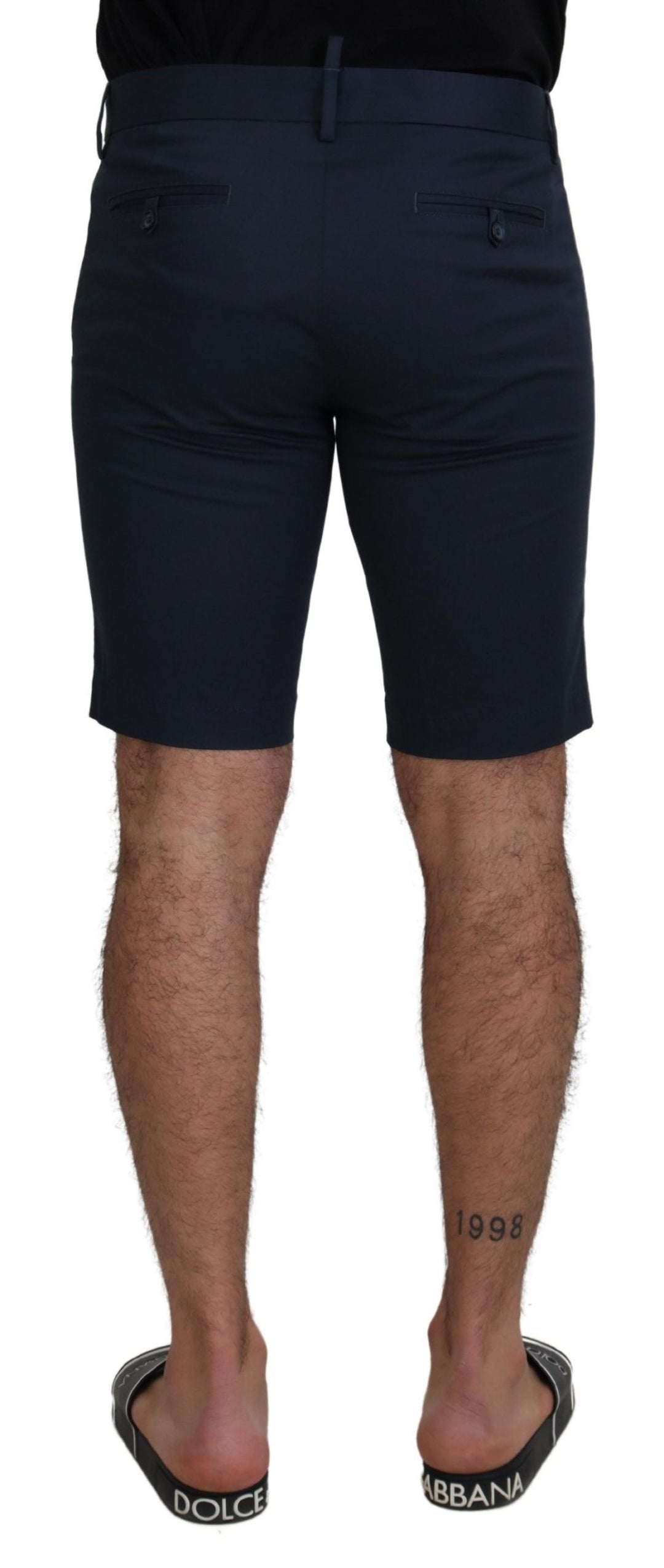 Elegant blue cotton blend shorts