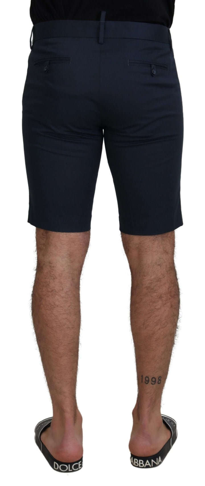 Elegant blue cotton blend shorts