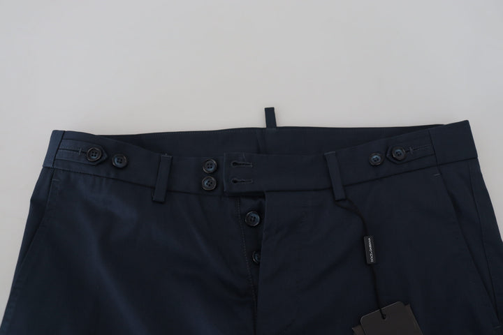 Elegant blue cotton blend shorts