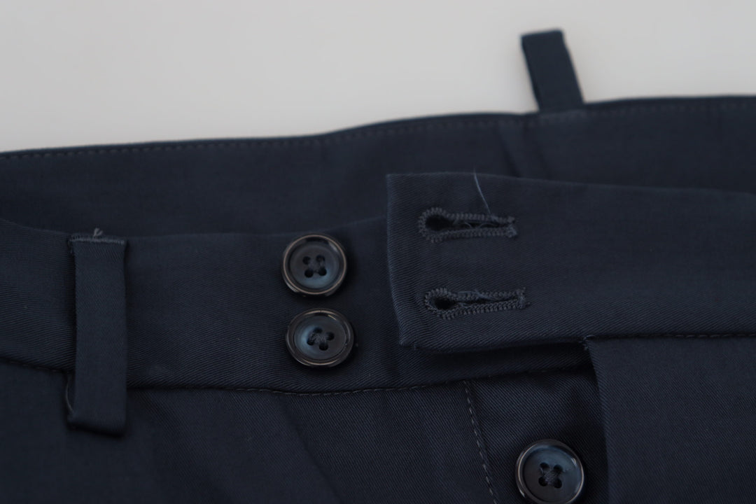 Elegant blue cotton blend shorts
