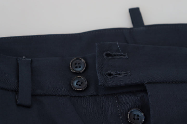 Elegant blue cotton blend shorts