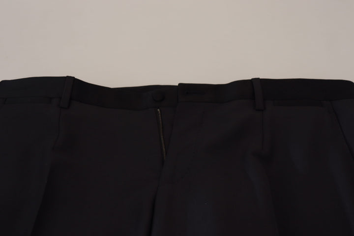 Elegant black wool blend trousers