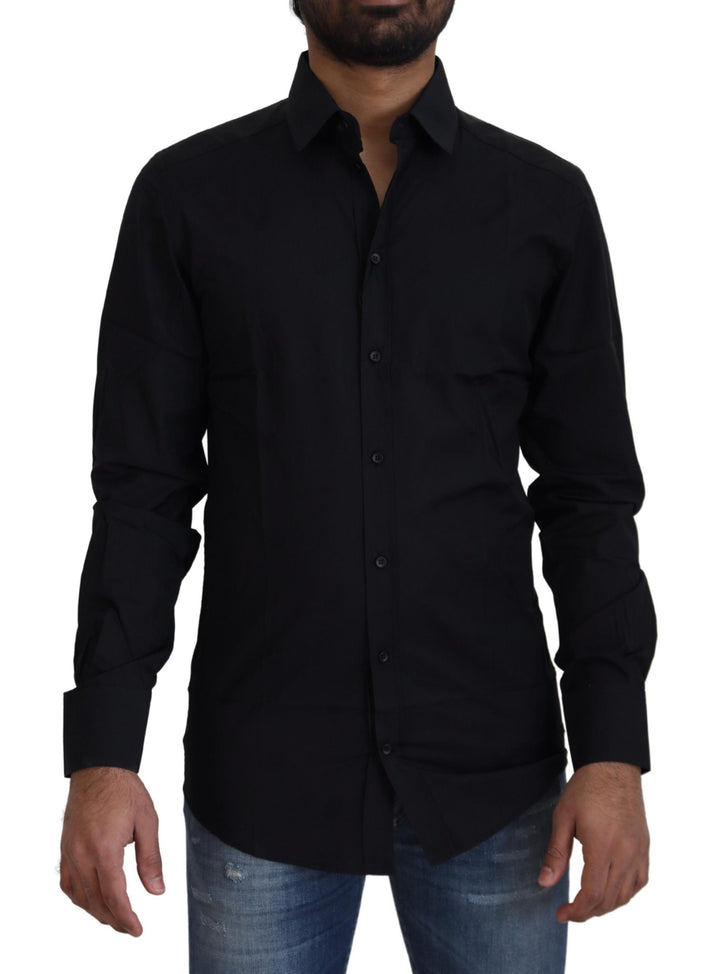 Chic black cotton shirt