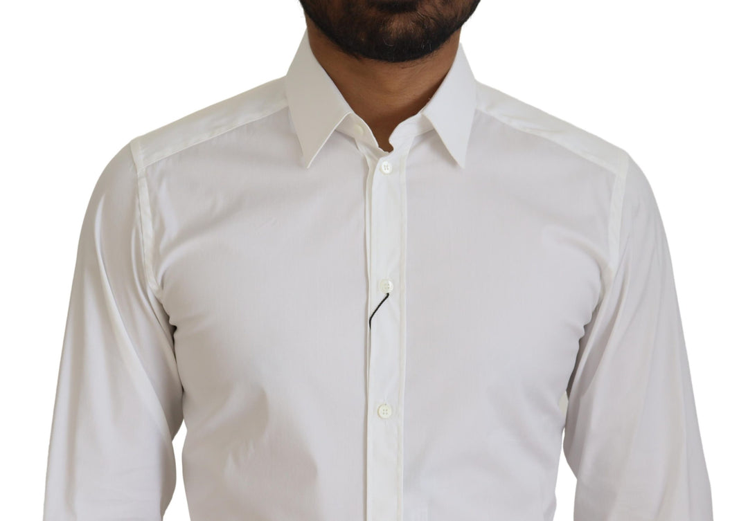 Weißes Baumwollhemd Slim Fit Formal Dress GOLD