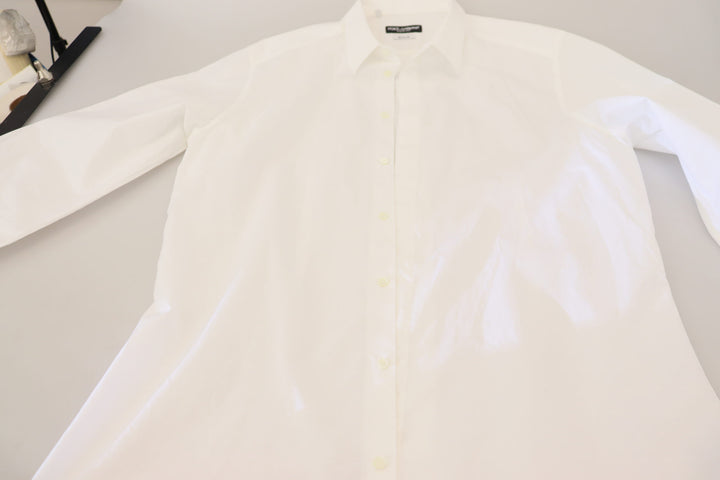 Weißes Baumwollhemd Slim Fit Formal Dress GOLD