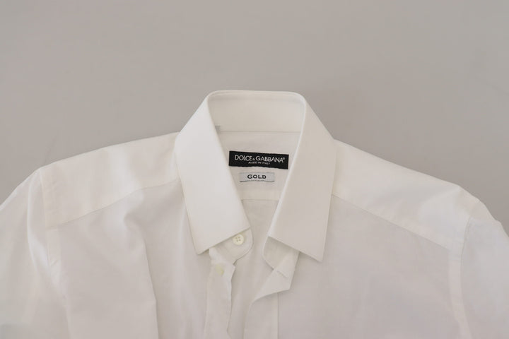 Weißes Baumwollhemd Slim Fit Formal Dress GOLD