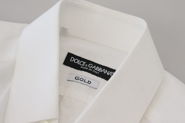 Weißes Baumwollhemd Slim Fit Formal Dress GOLD
