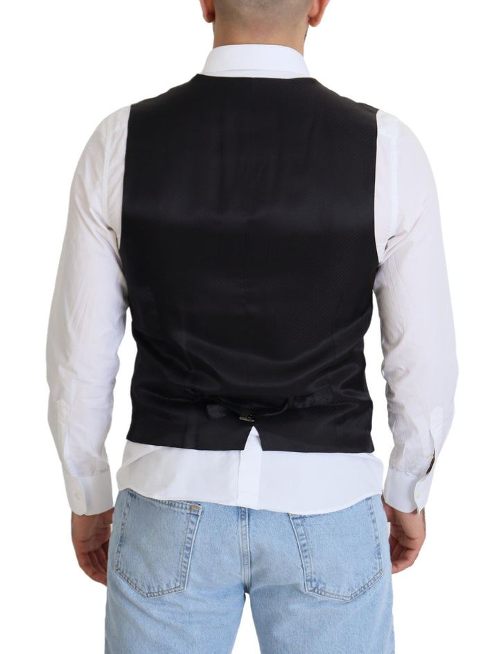 Elegant black single-breasted dress vest