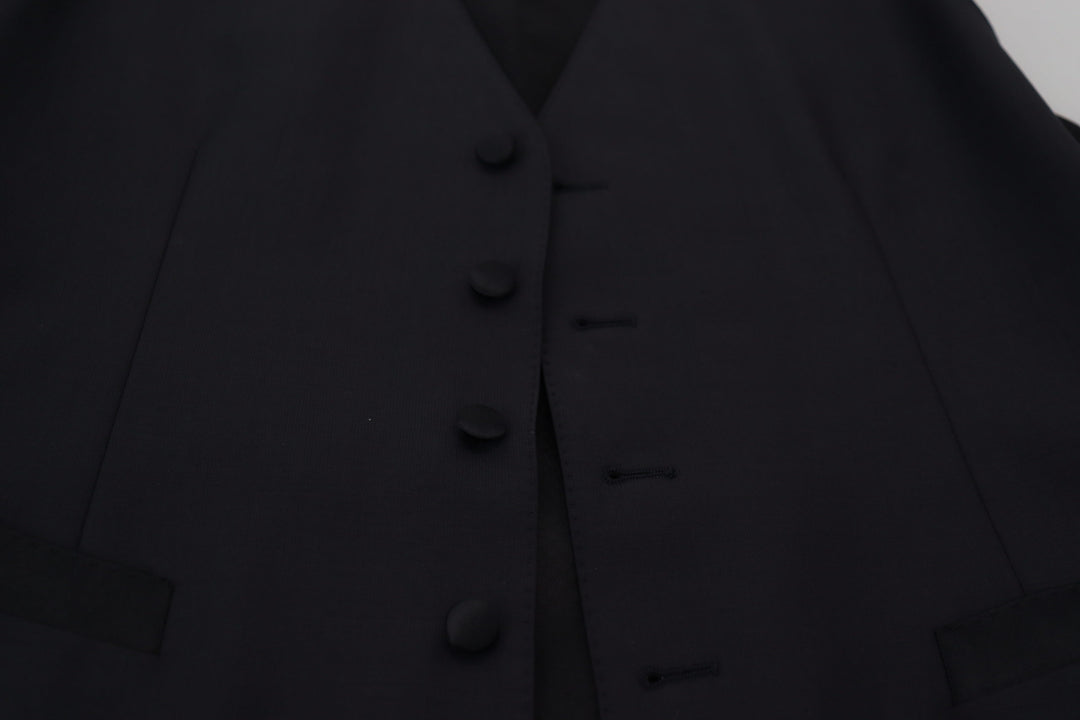 Elegant black single-breasted dress vest
