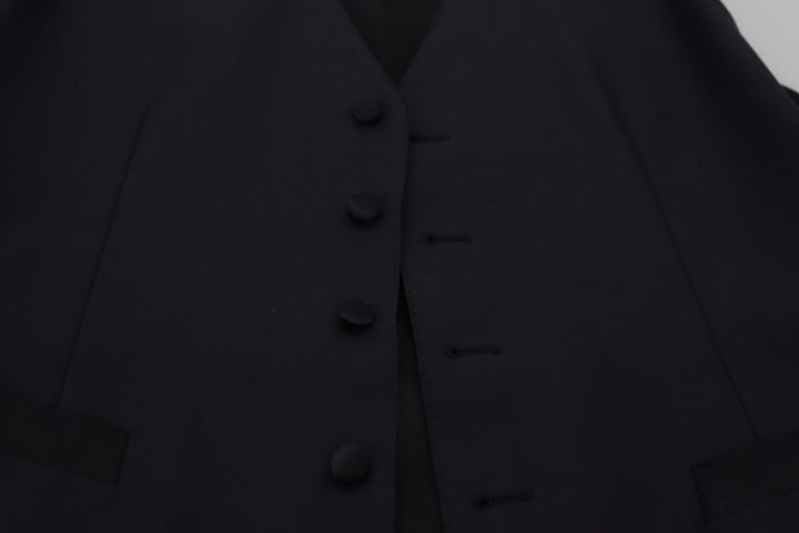 Elegant black single-breasted dress vest