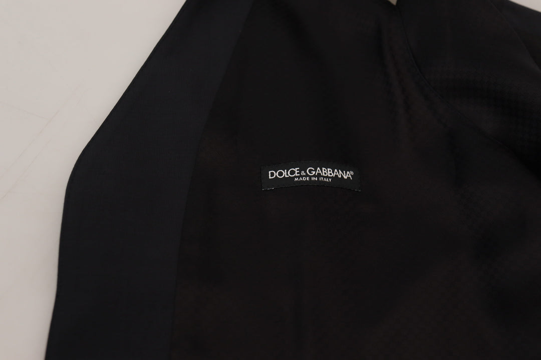 Elegant black single-breasted dress vest