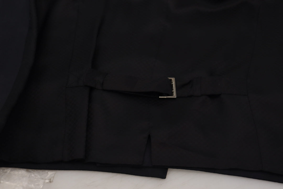 Elegant black single-breasted dress vest