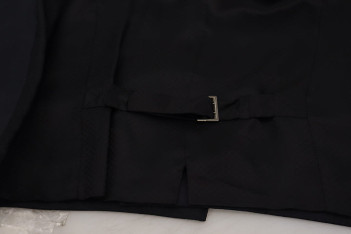 Elegant black single-breasted dress vest