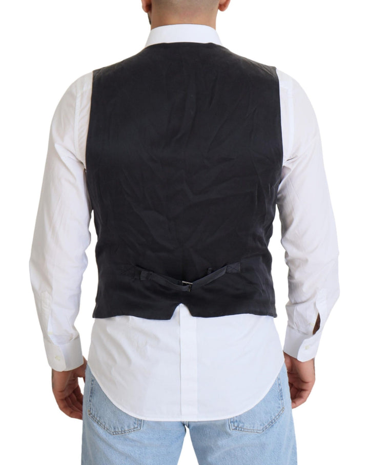 Elegant black double-breasted vest