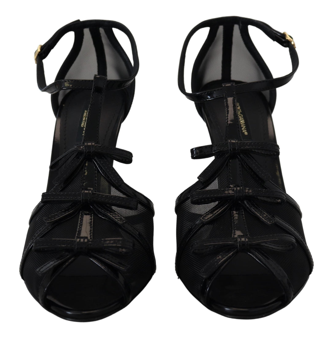 Elegant black stiletto heeled sandals