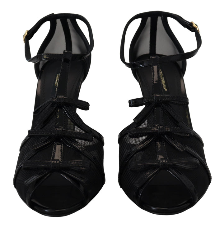 Elegant black stiletto heeled sandals